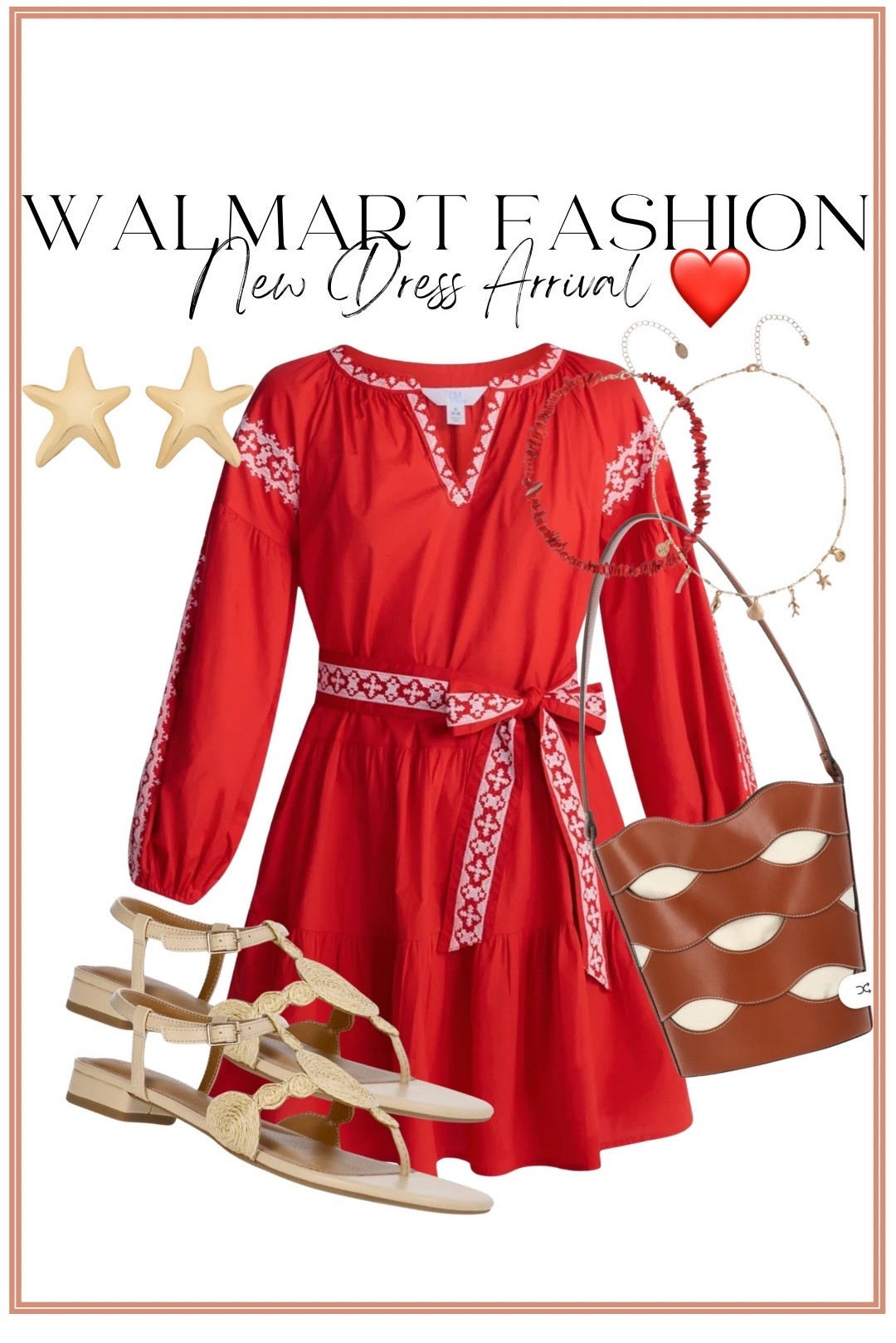 This new Walmart dress instantly caught my eye 😍 The vibrant red color, embroidered details, and flattering tie waist make it look SO much more expensive than it is! Such a cute option for summer vacations, beach dinners, holiday weekends, family photos, or any fun summer event. Paired it with neutral sandals and coastal-inspired accessories for the prettiest elevated look ✨

✔️ Runs TTS
✔️ Lightweight + comfortable
✔️ Gives boutique vibes for less
✔️ Perfect summer statement dress

#walmartfashion #walmartfinds #walmartstyle #summerdress #reddress #affordablefashion #vacationstyle #coastalstyle #resortwear #everydayfashion #summeroutfit #walmartnewarrivals #beachvacationstyle #momstyle #dressseason

#LTKootd #LTKPetite