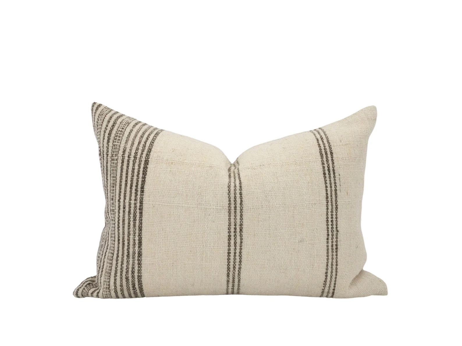 MIRIAM || Cream Stripe Wool Pillow Cover Cream Bhujodi Pillow Farmhouse Stripe Cream Vintage Wool... | Etsy (US)