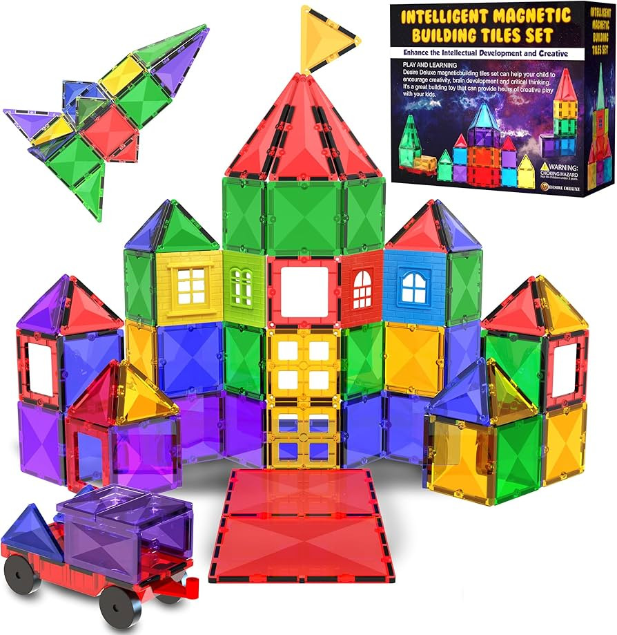 Desire Deluxe Magnetic Building Blocks Tiles STEM Toy Set 57PC – Kids Learning Educational Cons... | Amazon (UK)