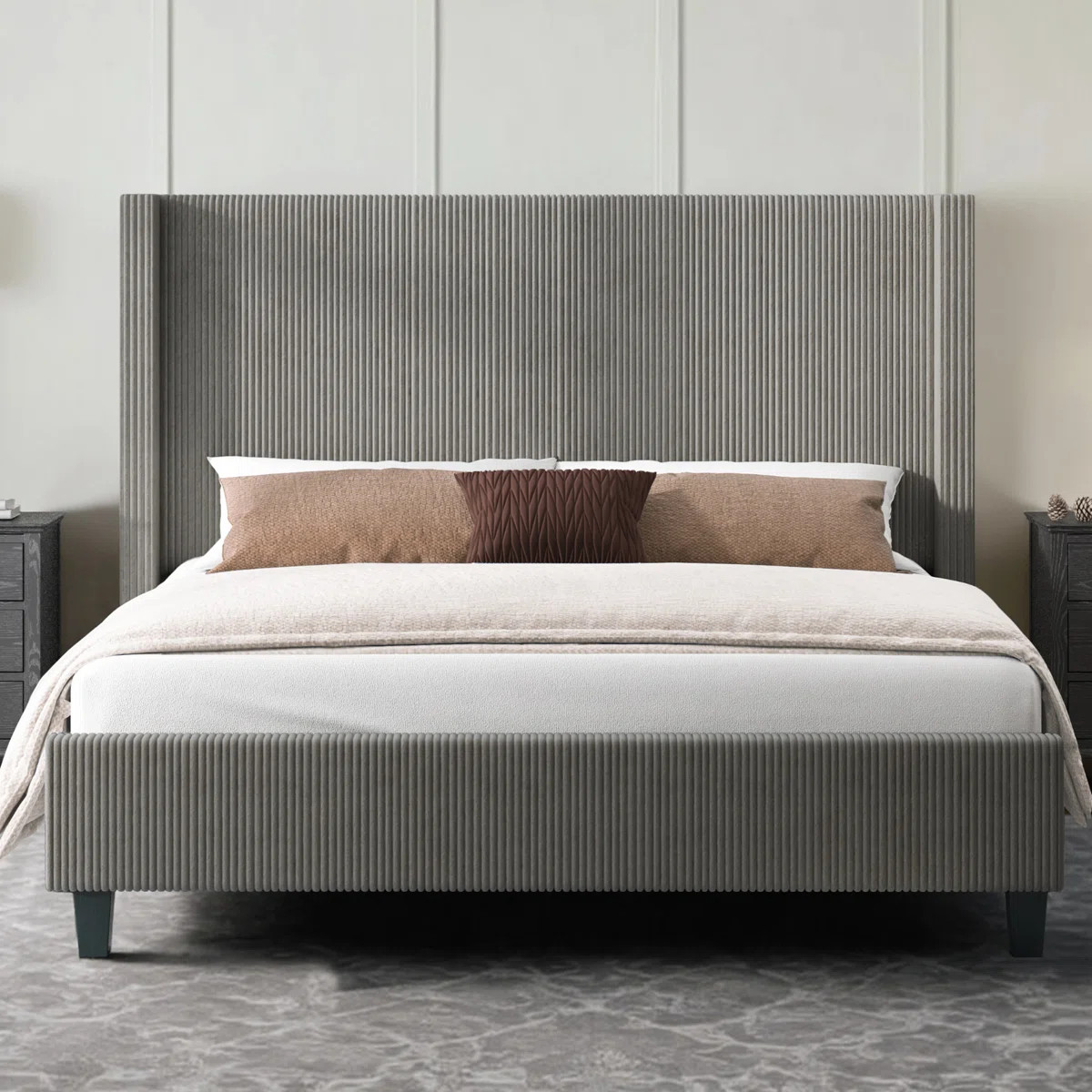 Wauseon Corduroy Upholstered Bed | Wayfair North America
