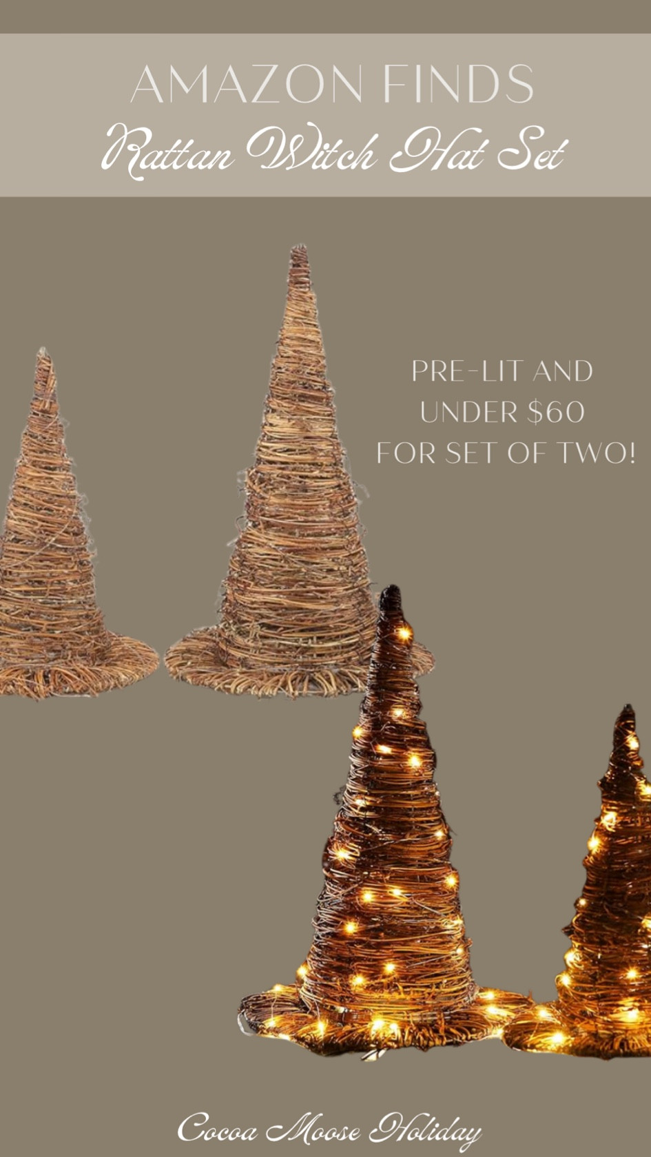 Amazon finds for Halloween! Pre-lit wicker witch hats, affordable holiday, Halloween decor, Halloween, witch hats, Halloween styling 

#LTKFindsUnder100 #LTKHome #LTKSeasonal