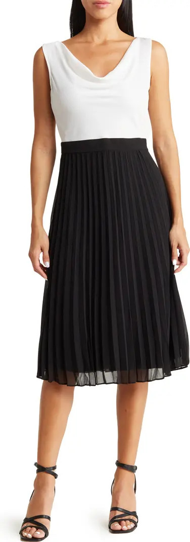 Colorblock Cowl Neck Sleeveless Midi Dress | Nordstrom Rack