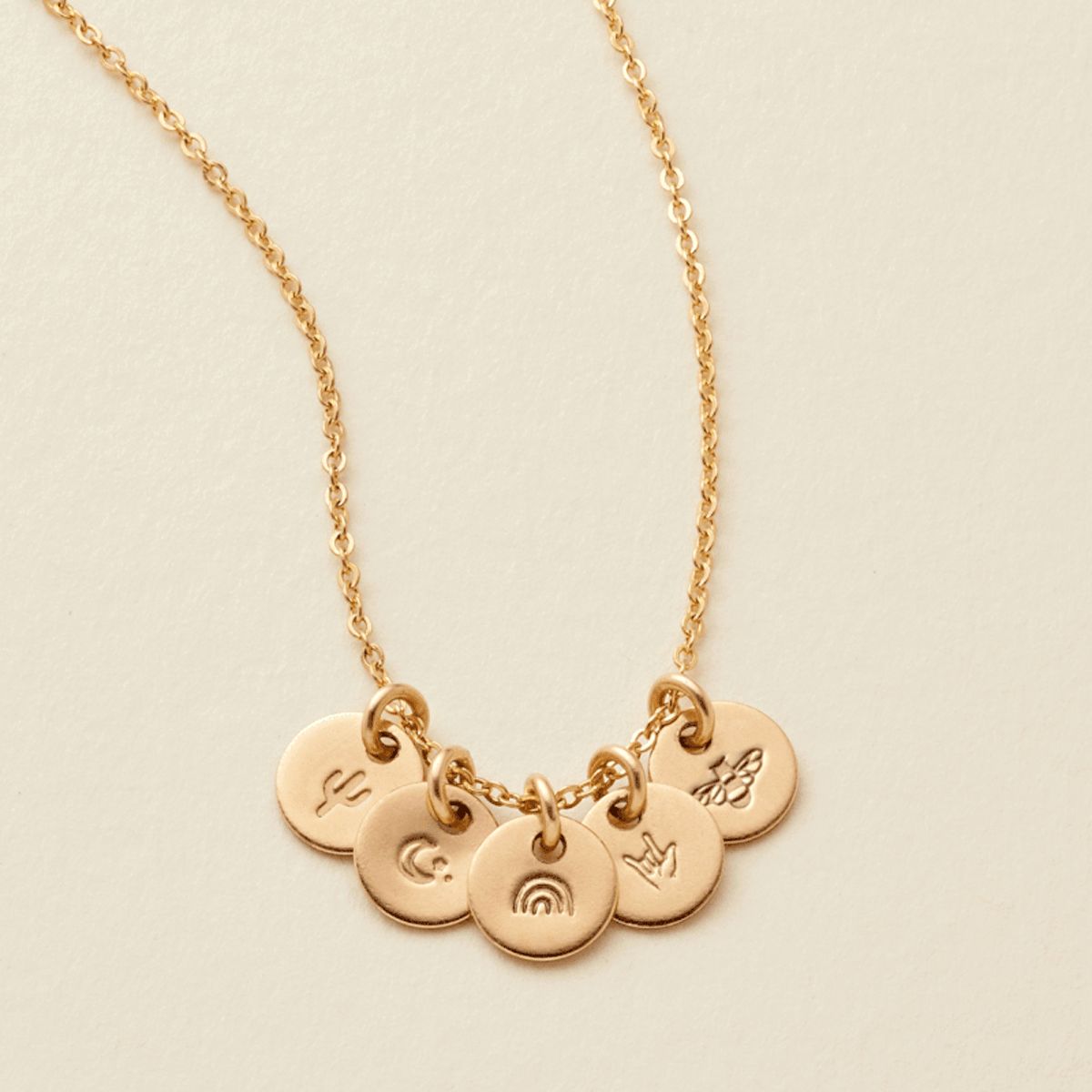 Made By Mary Evie Charm Stacker Disc Necklace | Custom, Handstamped | Made by Mary (US)