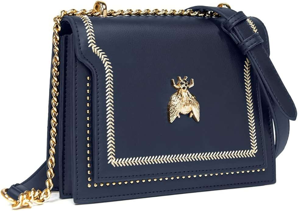 Small Crossbody Bag for Women, Clutch Handbag Shoulder Bag with Metal Chain Strap | Amazon (US)