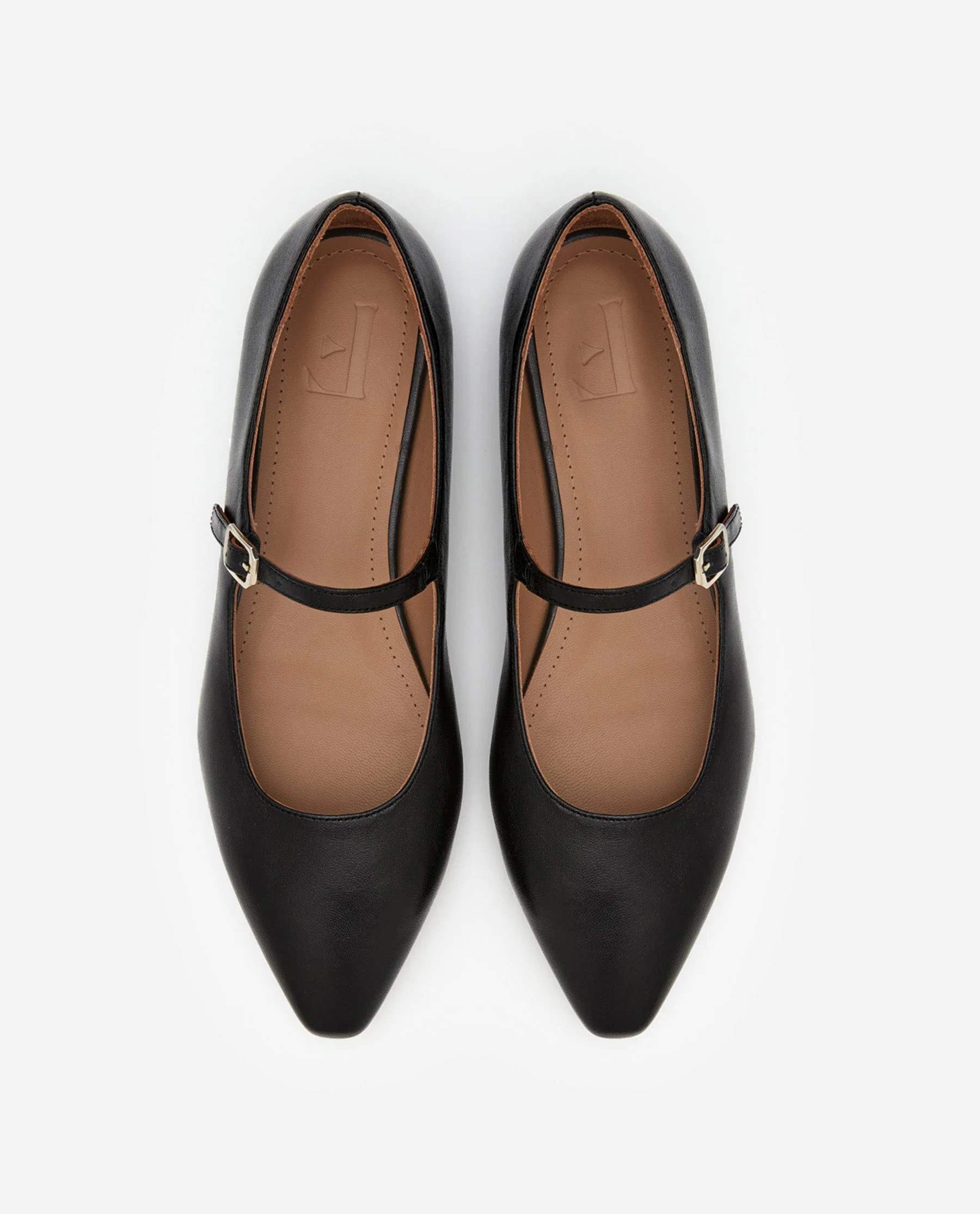 Camila Leather Black Ballet Flat | Flattered