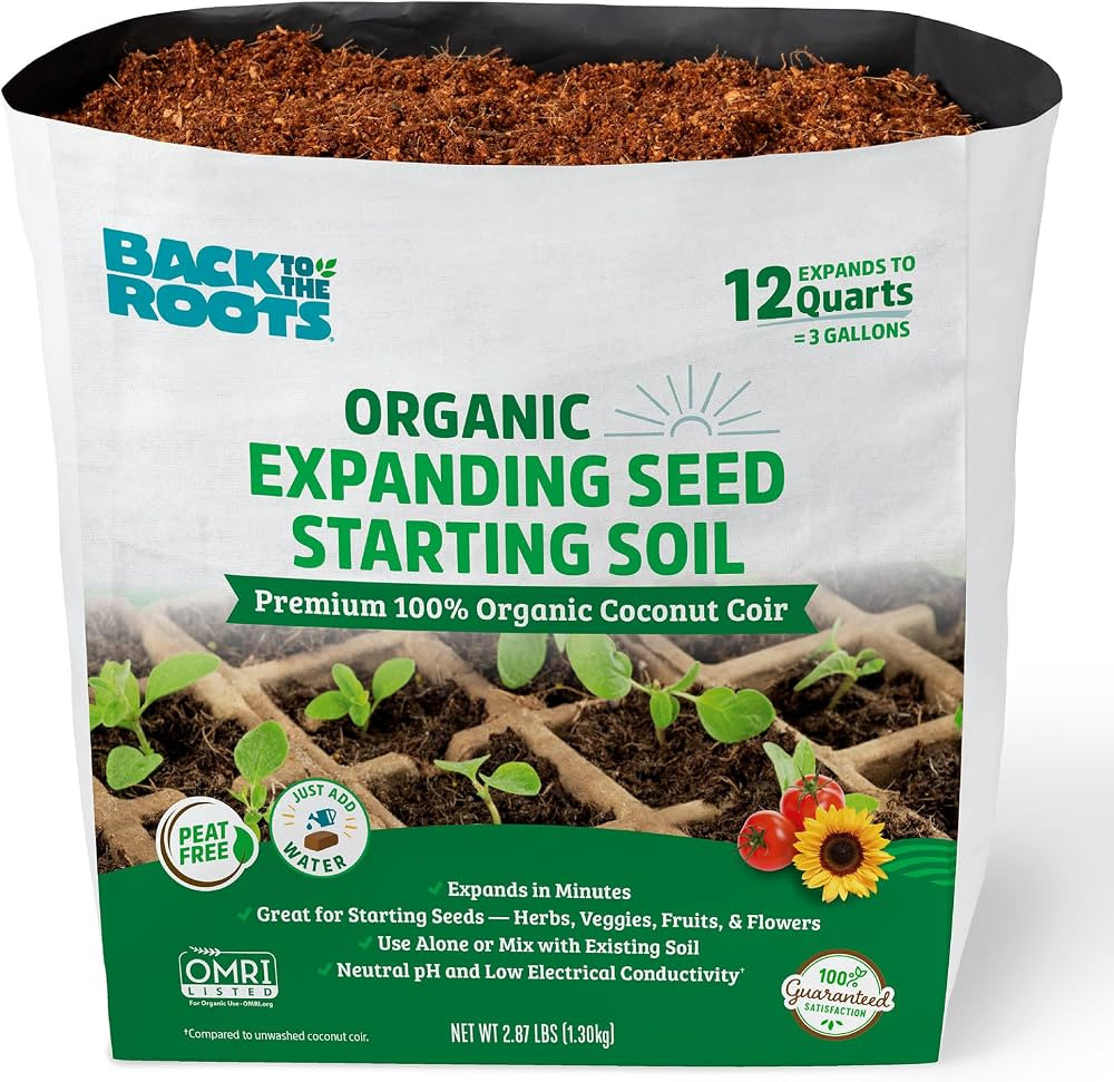 Back to the Roots Organic Seed Starting, Compressed Block expands to 12 Quarts, Made for Herbs, V... | Amazon (US)