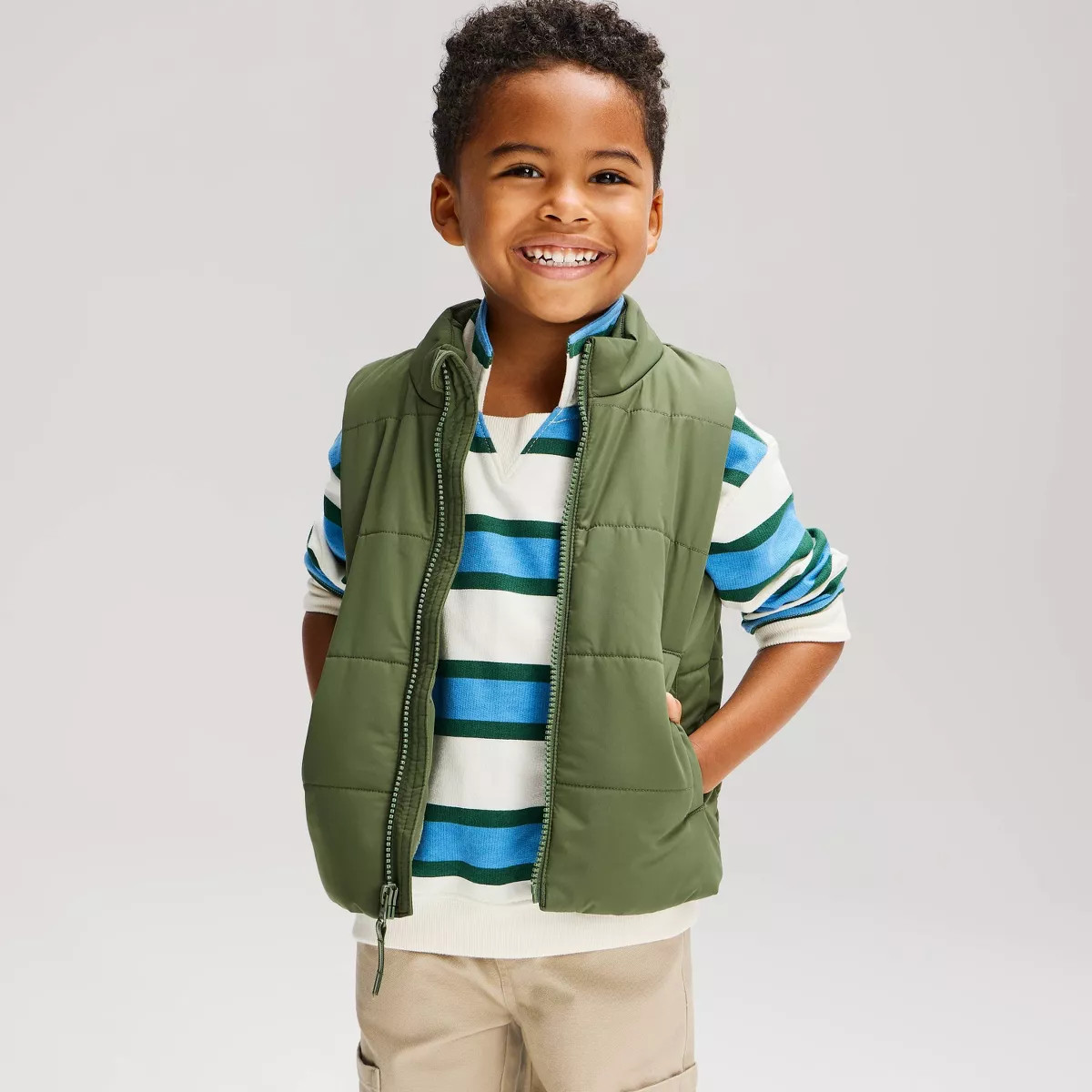 Baby Boys' Puffer Vest - Cat & Jack™ Green 12M | Target