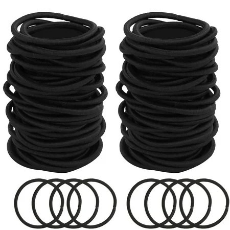 RUseeN Hair Ties 100 PCS Black Hair Ties for Women or Men Ponytail Holders Premium Elastic Hair Ties for Thick Hair Hair Bands for Women s Hair Hair Tie Hair Elastics Hair Band-100PCS 4mm | Walmart (US)