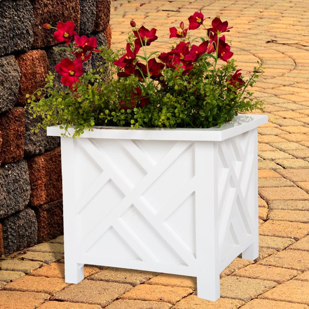 Box Planter - White by Pure Garden - Walmart.com | Walmart (US)