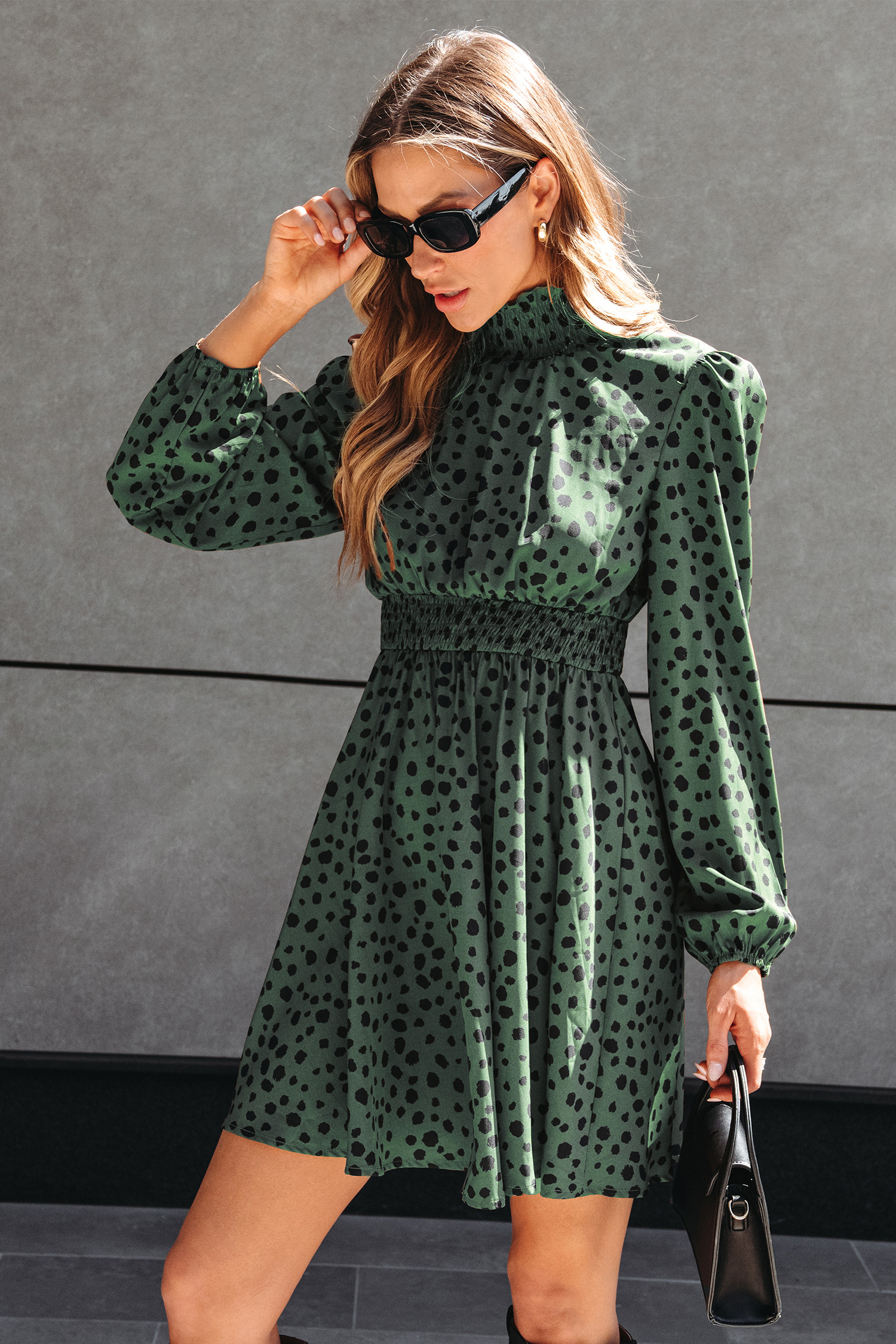 Speckled Print Smocked Mini DressNew | Cupshe US