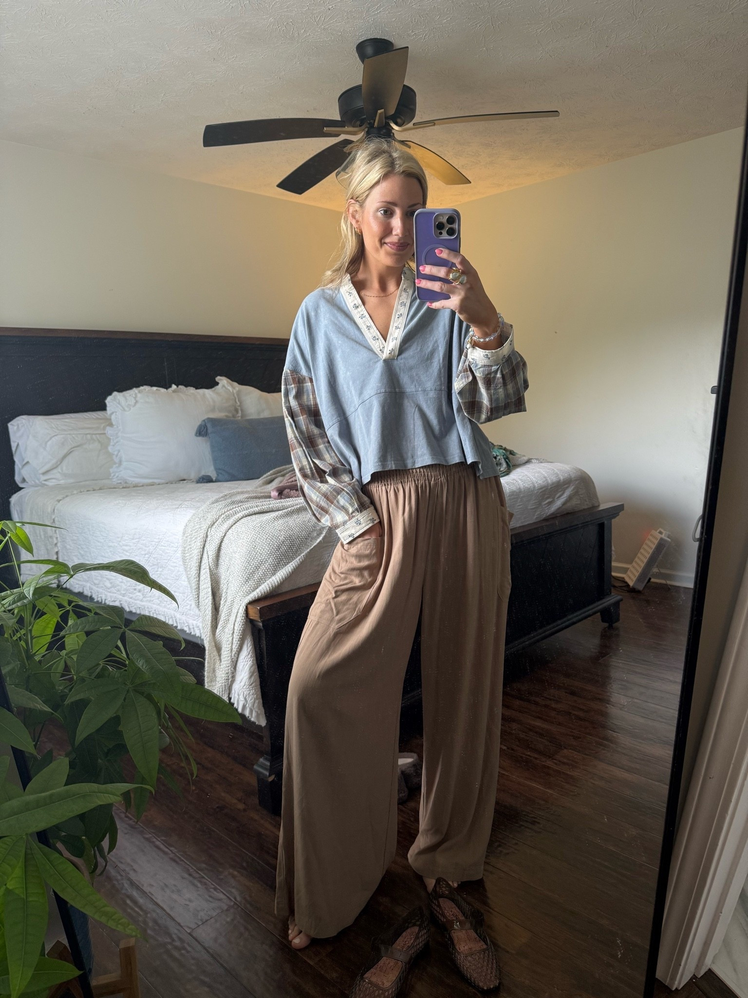 Medium in pants 
Small in top 🤍
Linen + cotton combo today 💗✨

#LTKootd #LTKdayinmylife #LTKmomlife