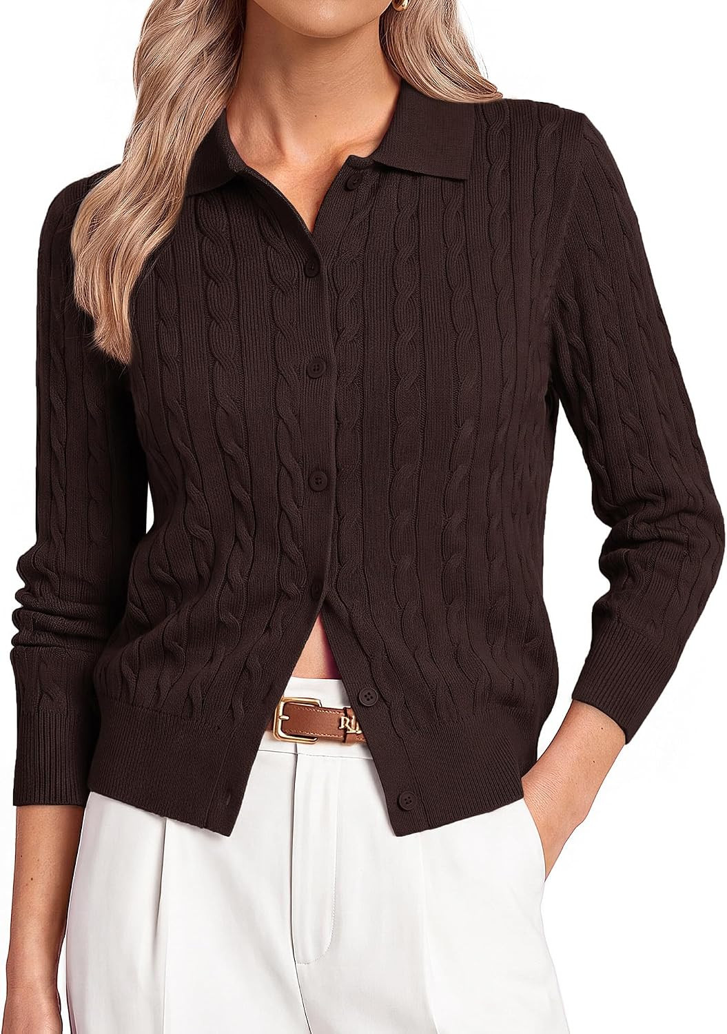 GRACE KARIN Cardigan for Women Trendy Cable Knit Sweaters 2026 Fall Clothes | Amazon (US)
