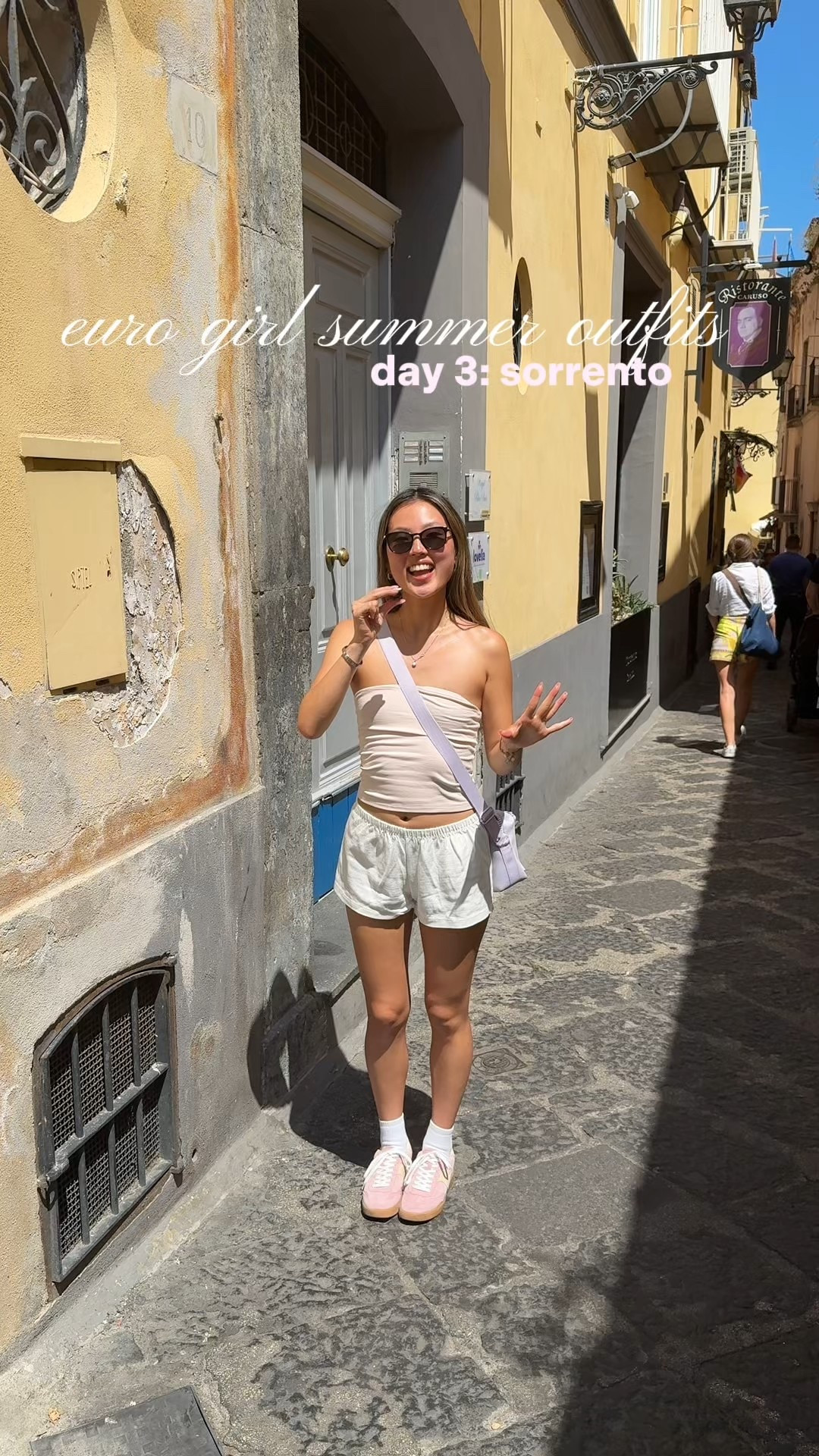 day 3 in sorrento OOTD! 

tube top is unavailable in this color way but linking the same style :) 

italian outfits, casual vacation outfits, travel day outfit, euro girl summer outfit, europe outfit 

#LTKTravel #LTKPetite #LTKFindsUnder100
