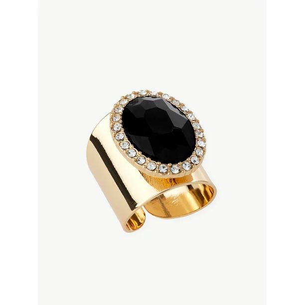 Sofia Jewelry by Sofia Vergara Women's Gold-Tone Black Stone Ring, Size 8 - Walmart.com | Walmart (US)