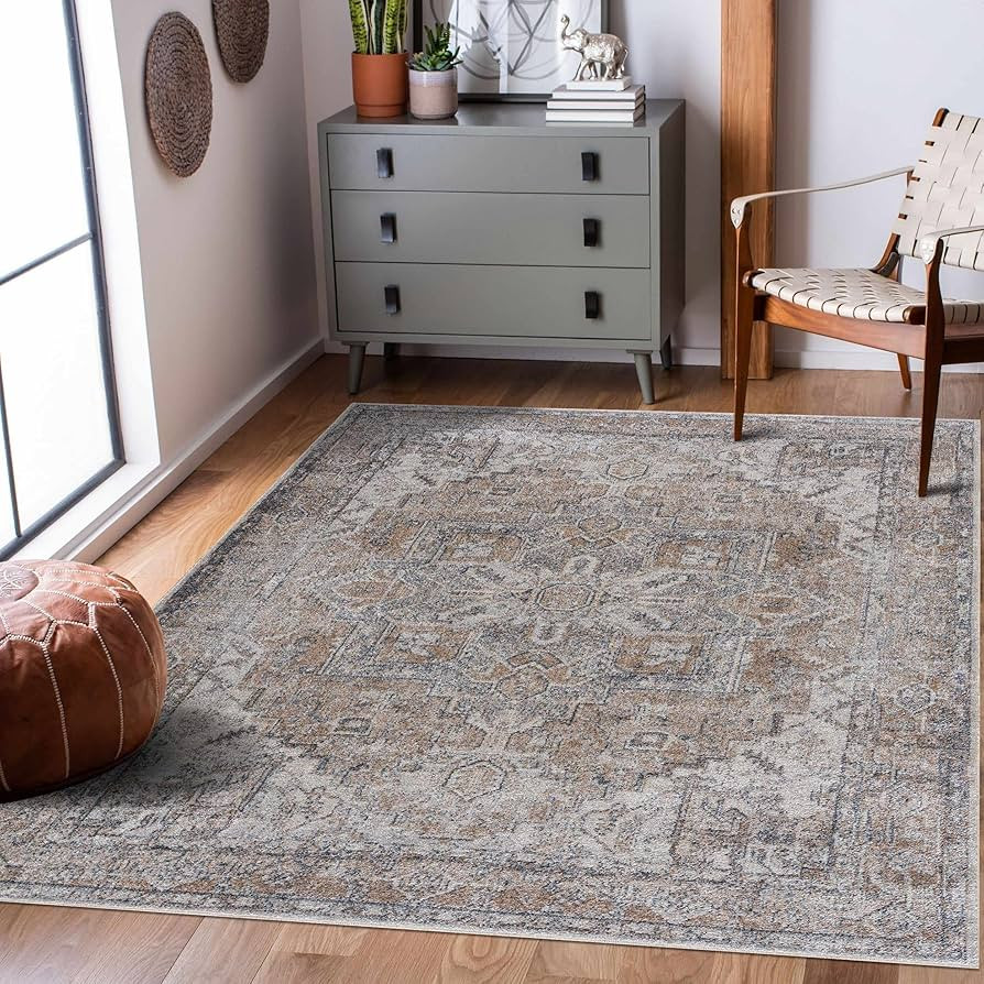Hauteloom Brown Hera Medallion Washable 2'7" X 10' Area Rug Runner | Amazon (US)