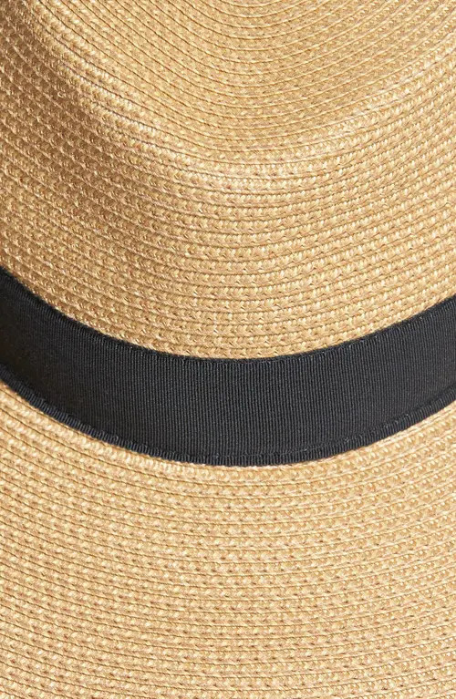 Eric Javits 'Daphne' Broad Brim Fedora in Natural/Black at Nordstrom | Nordstrom