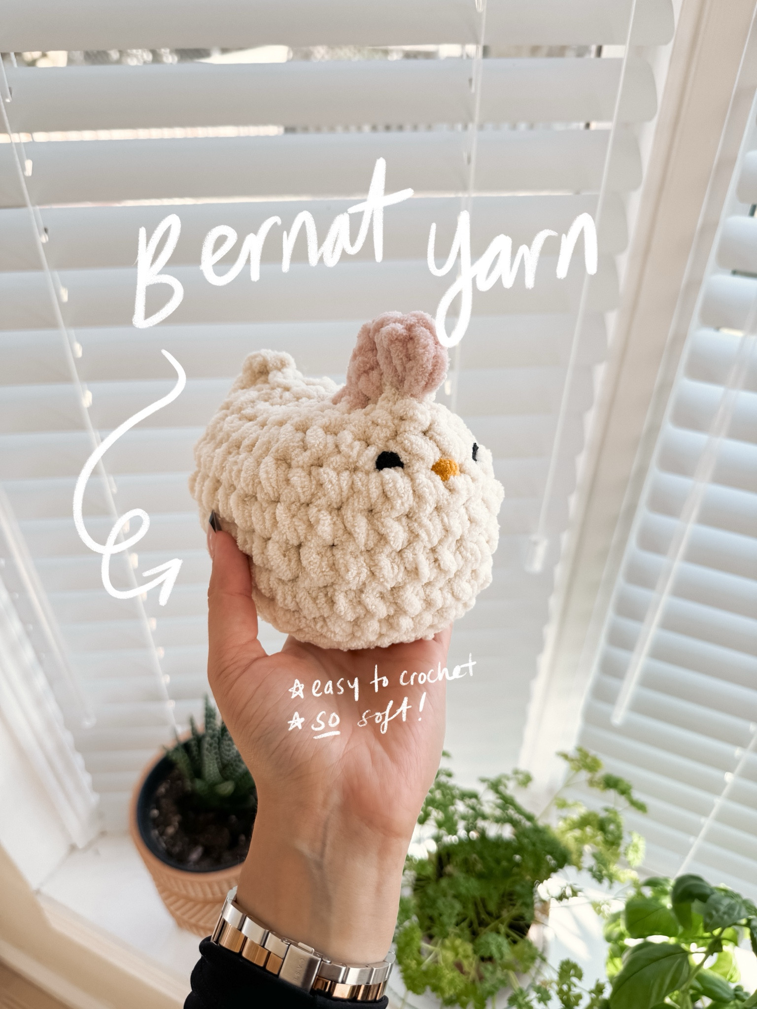 One of my favourite yarns to crochet with: bernat blanket yarn! Makes every project instantly cozier !!