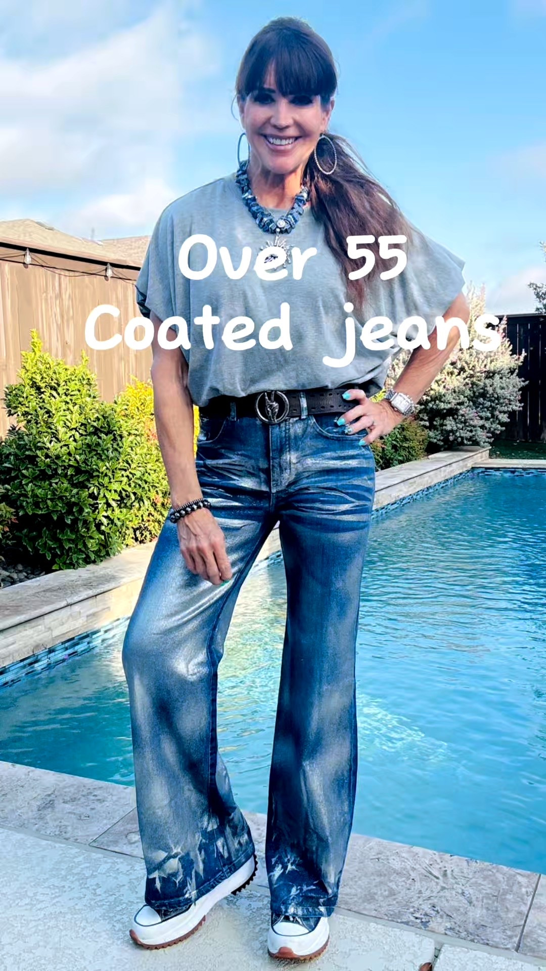 Coated denim for fall!  These jeans are like wonderful stretchy pajamas!!  Perfect for my day at the park! 

#LTKOver40 #LTKdayinmylife #LTKActive