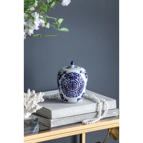 Dionyzas Blue 6'' Porcelain Ginger Jar | Wayfair North America