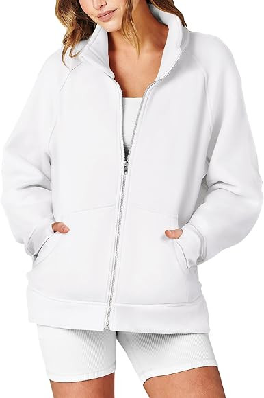 Caracilia Women's Oversized Sweatshirts Long Sleeve Zip Up Fashion Trendy Sweatshirt Jackets Pull... | Amazon (US)