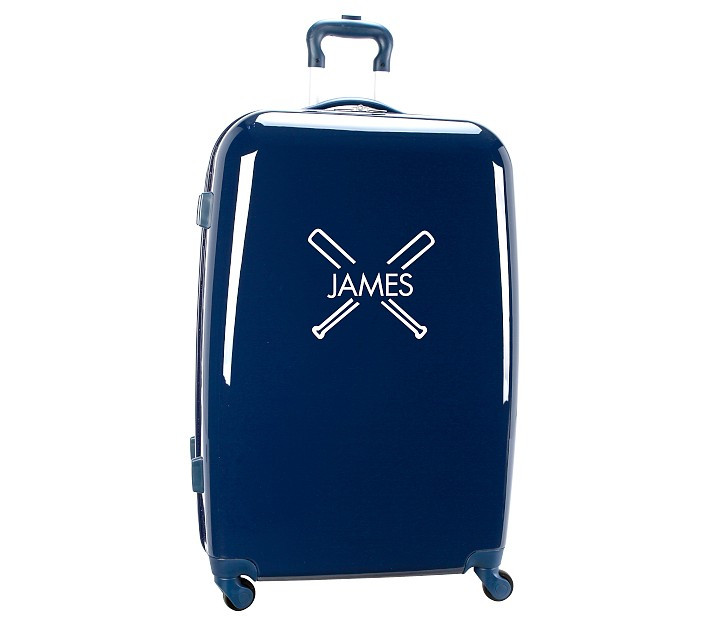 Mackenzie Navy w/ Navy Trim Solid Hard-Sided Luggage | Pottery Barn Kids