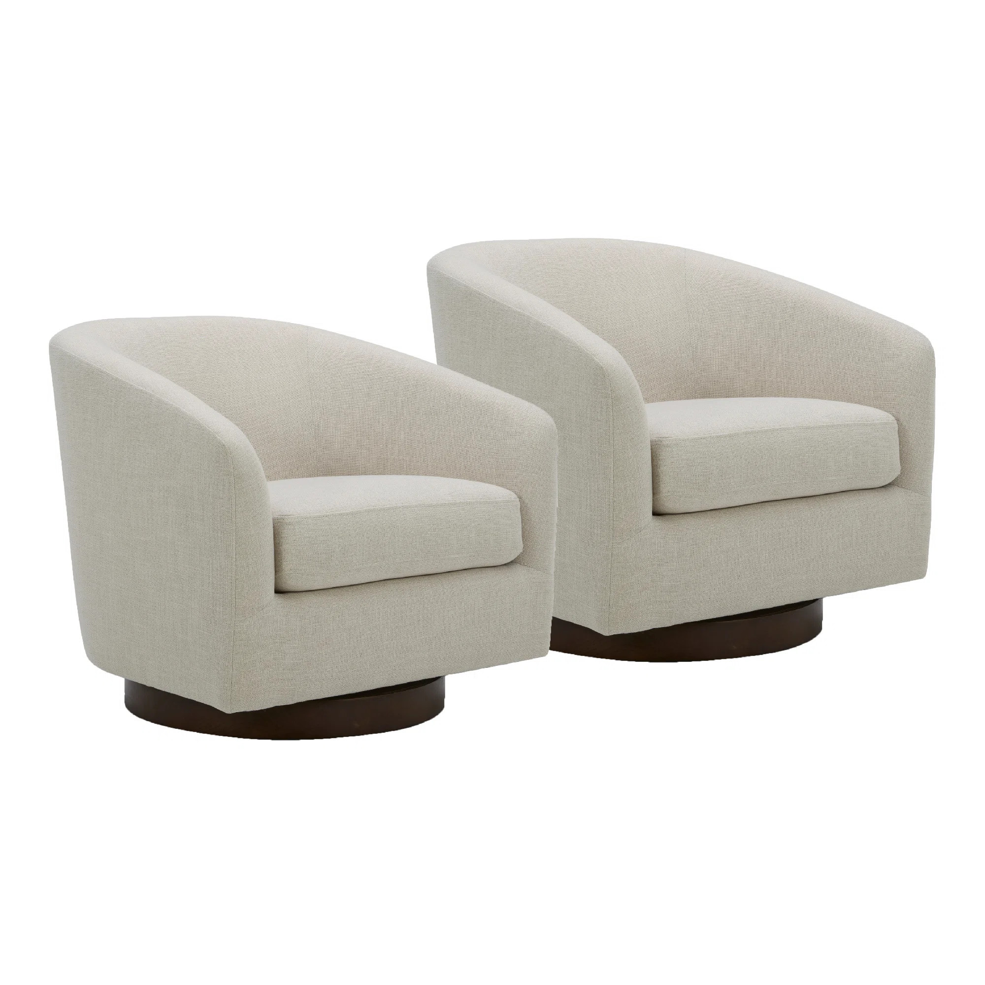 Bennett Upholstered Swivel Barrel Chair (Set of 2) | Wayfair North America