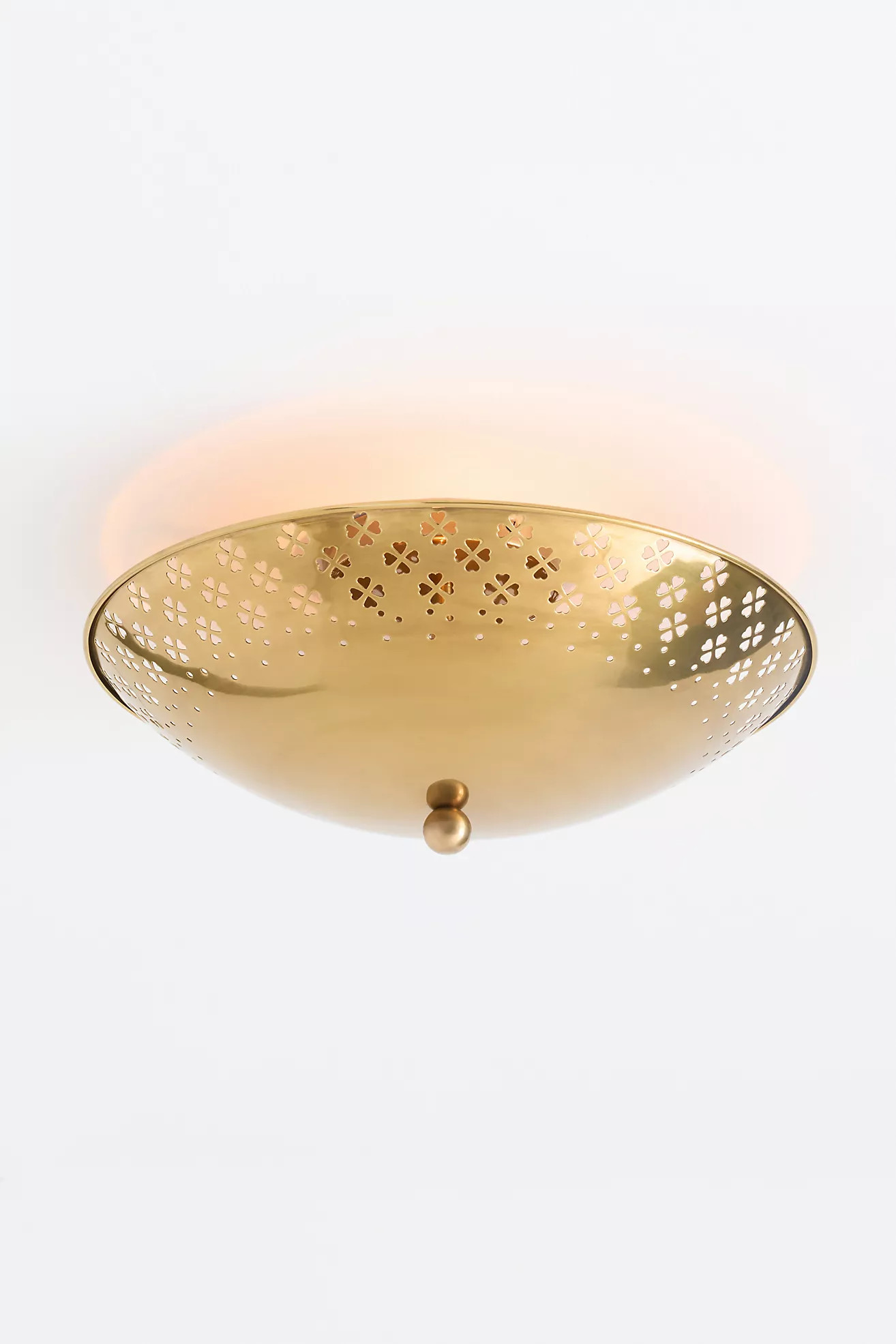Amilia Brass Perforated Flush Mount | Anthropologie (US)
