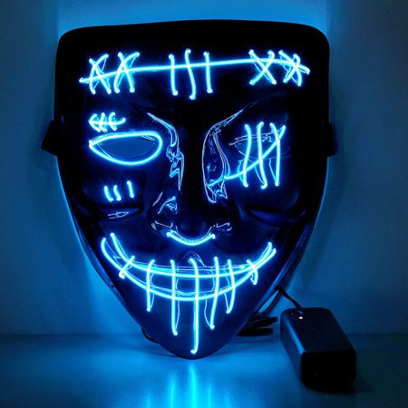 Mounchain LED Light Up Purge Mask Led EL Wire Mask for Party Holiday Cosplay Costume | Walmart (US)