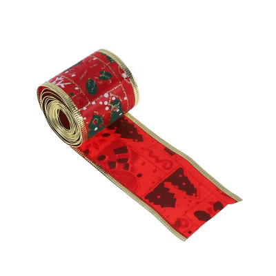 Unique Bargains Gift Wrap Ribbons Santa & Snowman Cloth 78.74"x1.97" 1 Pc Red | Target