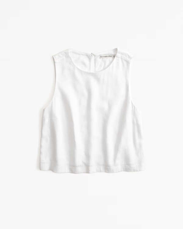 Women's Linen-Blend High-Neck Set Top | Women's Tops | Abercrombie.com | Abercrombie & Fitch (US)