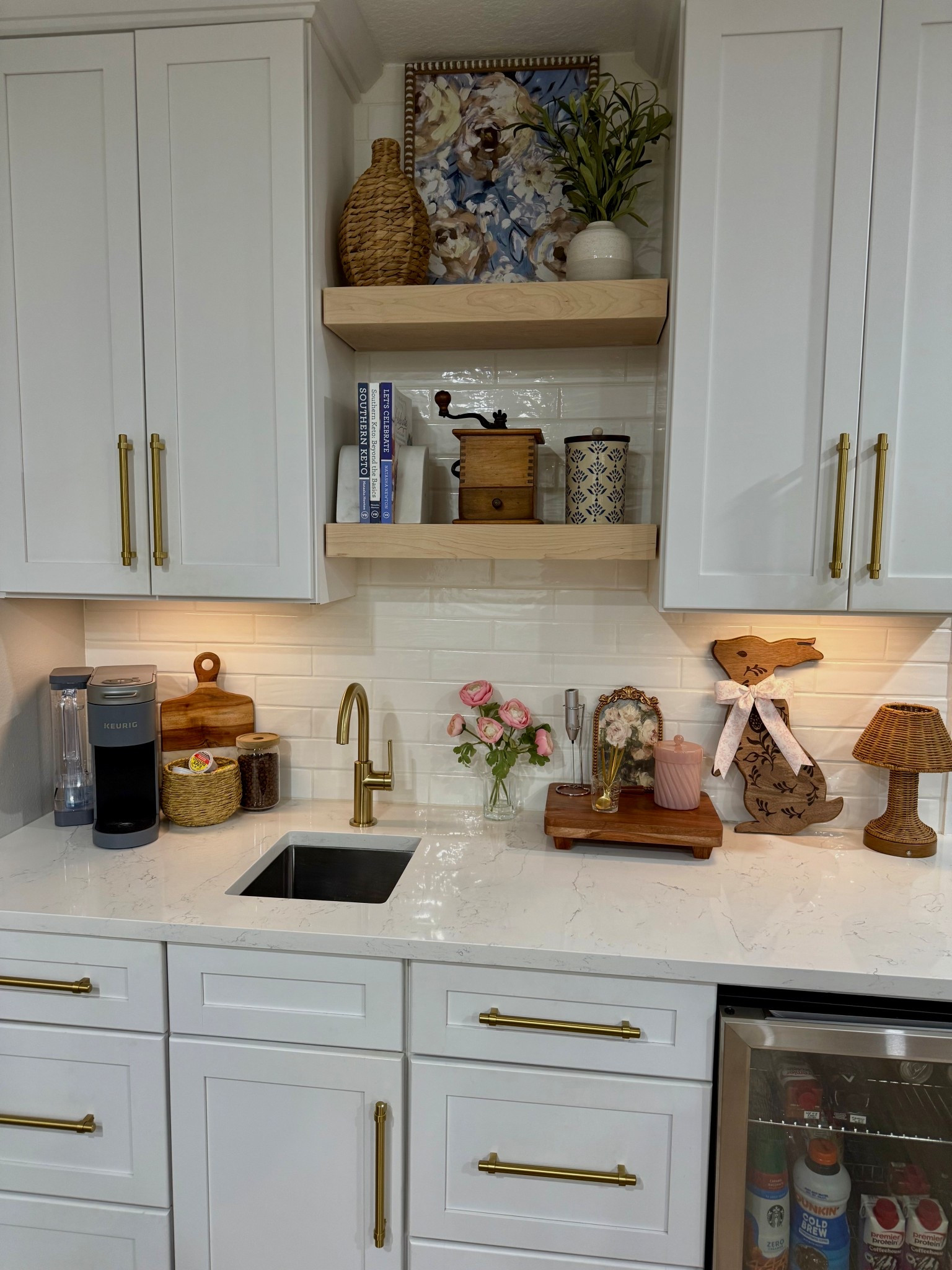 Love this spot in my kitchen. We remodeled our kitchen 5 years ago and added this space with a coffee bar in mind and I don’t regret it. I love the extra cabinet space. I’ve had all the fancy coffee makers you can think of and right now I’m back to a simple Keurig. 

Wet bar, coffee bar, kitchen decor

#LTKfoodie #LTKHome