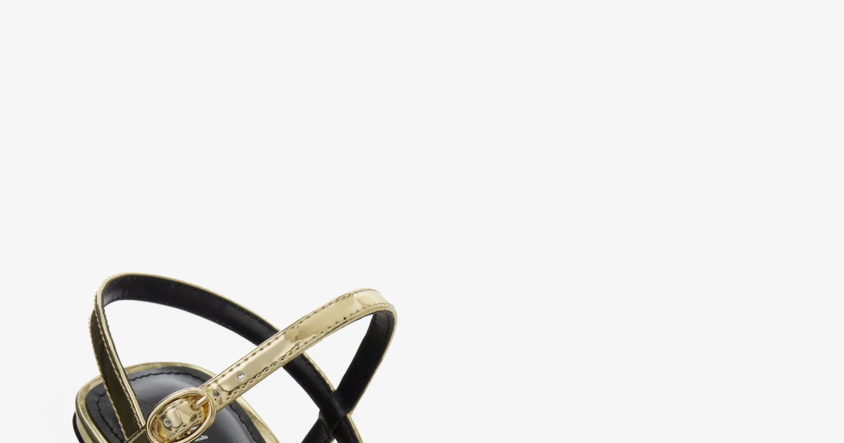 Pointed Toe Ankle Strap Block Heel - Gold | Boston Proper | Boston Proper