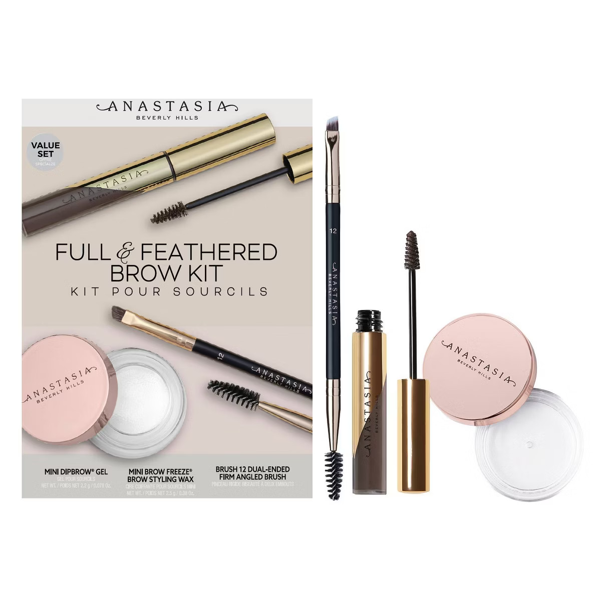 Anastasia Beverly Hills Full & Feathered Eyebrow Kit - 0.158oz/3ct  - Ulta Beauty | Target