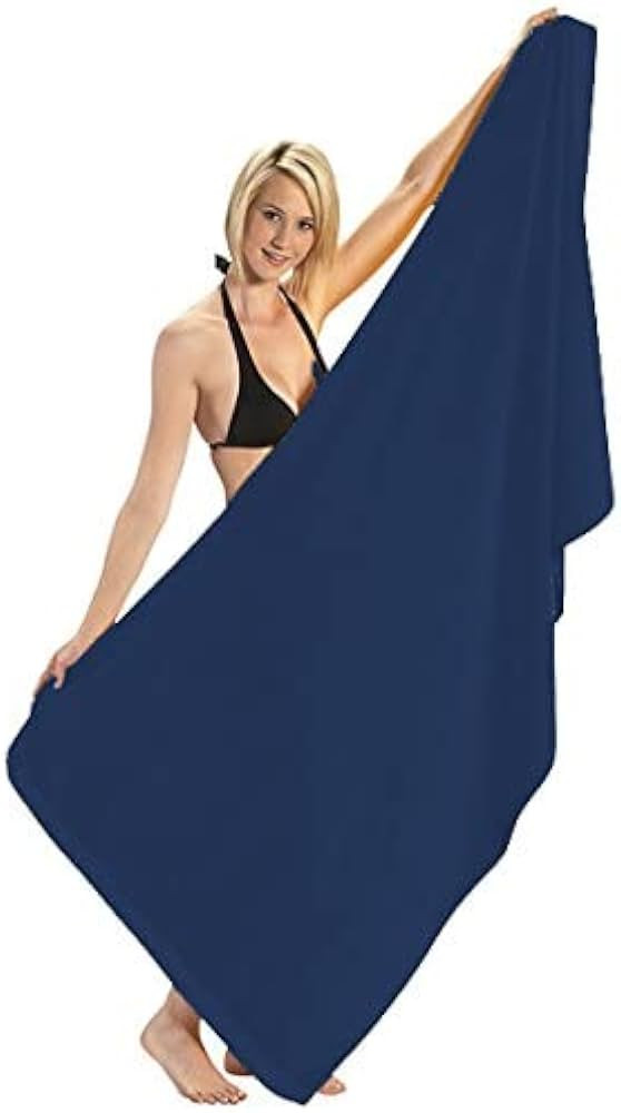 Heavy Weight Jumbo Size Dobby Hem Velour Beach Towel (Orange) | Amazon (US)