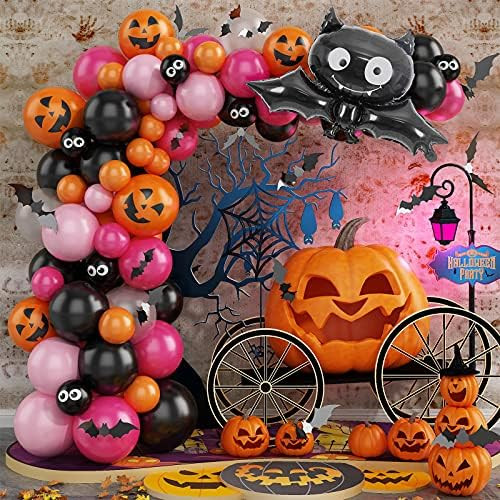 KAINSY Halloween Balloon Arch Halloween Balloon Garland with Bat Balloon for Halloween Party Decorat | Amazon (US)