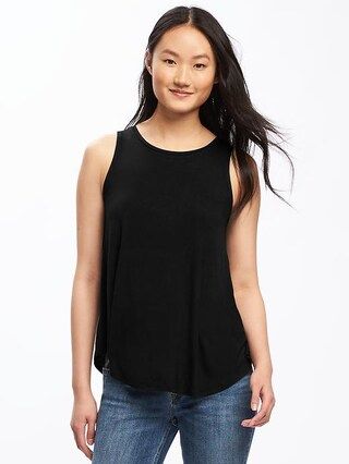Old Navy Womens Luxe High-Neck Swing Tank For Women Black Size L | Old Navy US