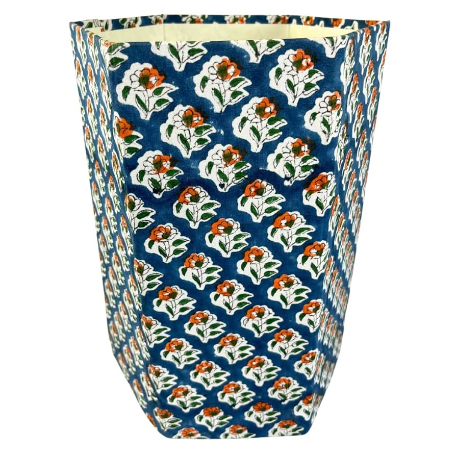 Fern Trail 3.3 Gallon Waste Basket | Small Decorative Block Printed Trash Can | Living Room, Bedr... | Amazon (US)