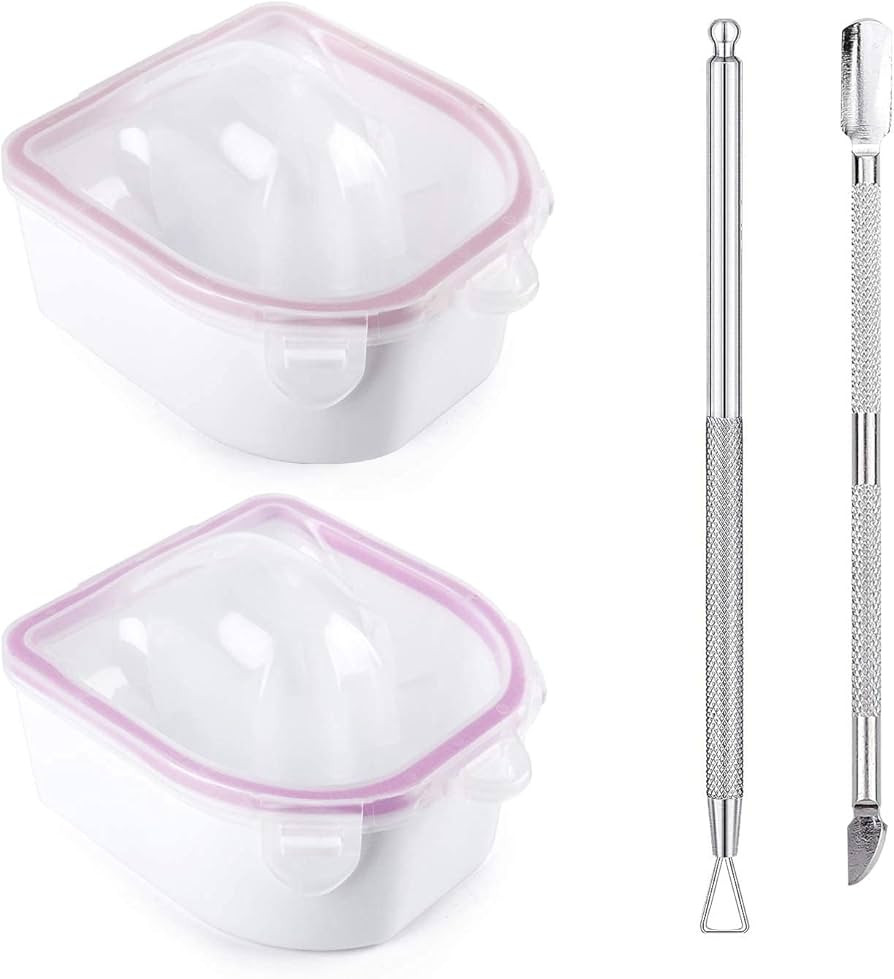 Nail Soaking Bowl, 2PCS Soak Off Gel Polish Dip Powder Remover Manicure Bowl with Triangle Cuticl... | Amazon (US)