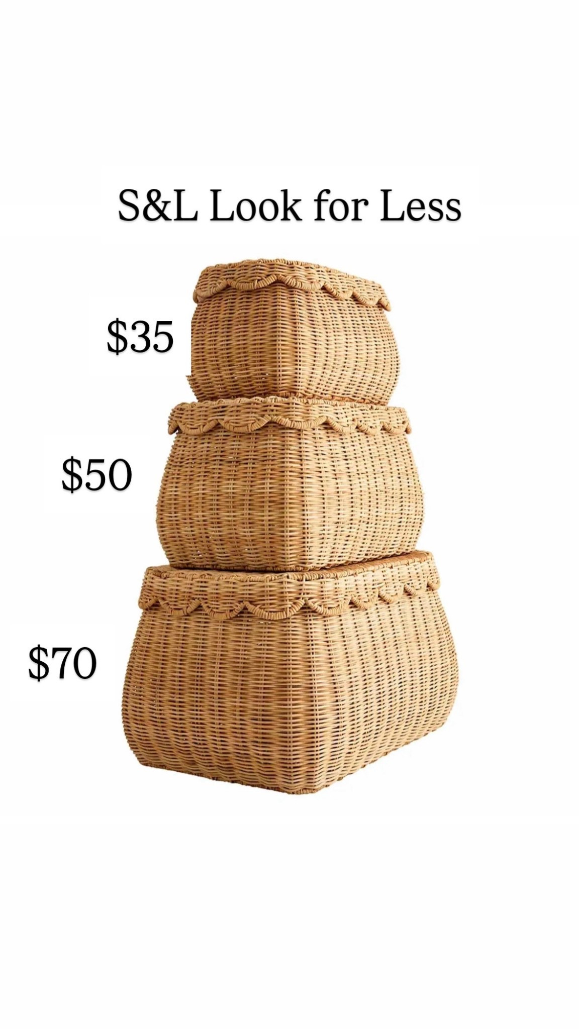 At Home with a look for less of the S&L scallop baskets! They’re not as large as the S&L version, but with the 3rd largest basket they are larger than the viral Amazon version from a few years ago.
