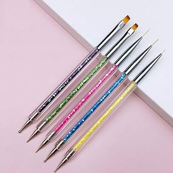 iFwevs Nail Art Brushes,5pcs Double Ended Brush & Dotting Tool Kit,Including Nail Liner Brush and... | Amazon (US)