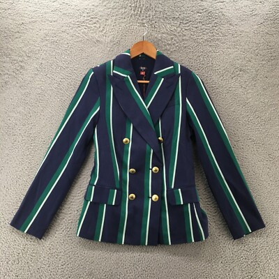 Rowing Blazers X Target Blazer Womens XXS Green Blue Double Breasted Stripe NEW  | eBay | eBay US