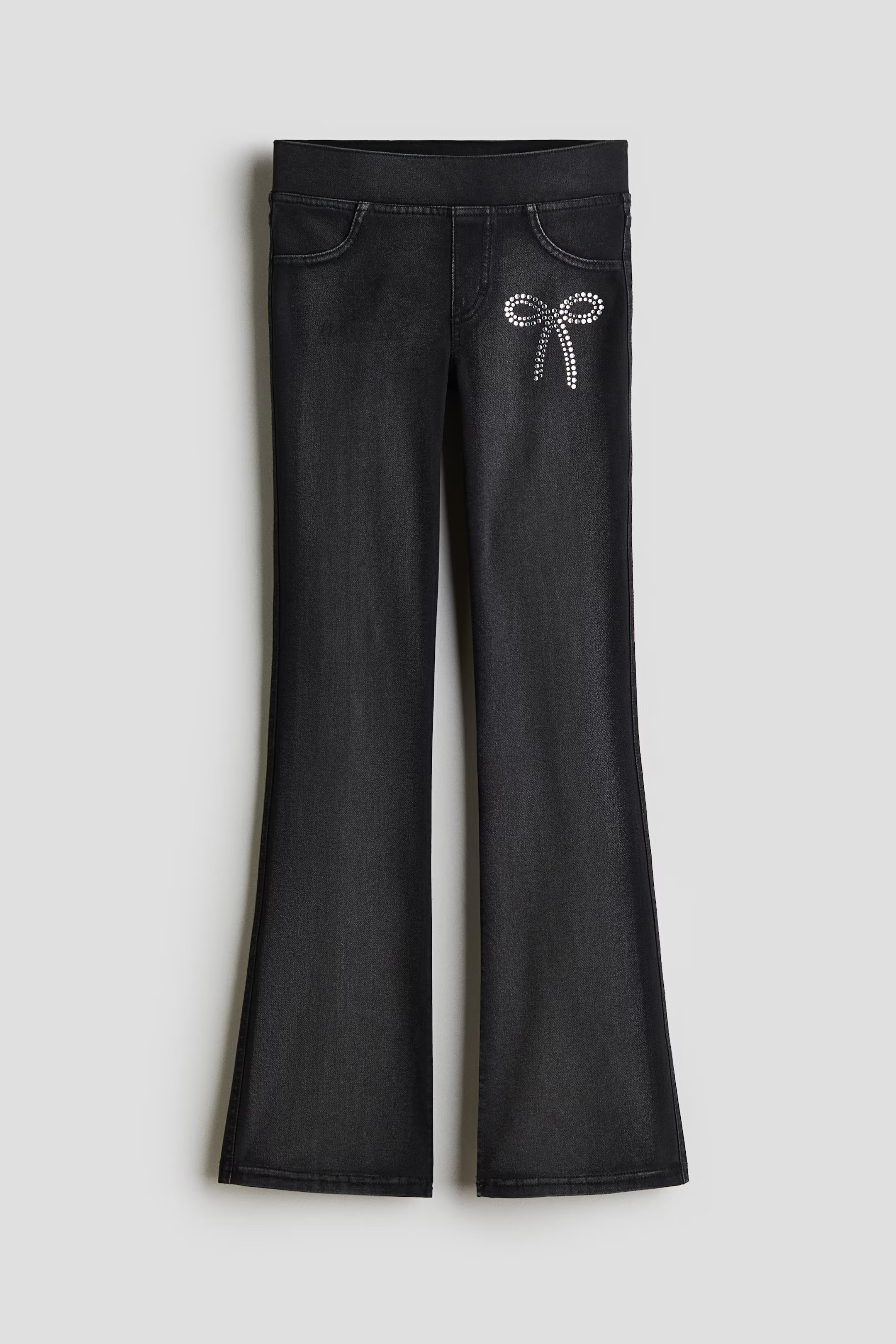 Rhinestone-Embellished Flared Jeggings | H&M (US + CA)