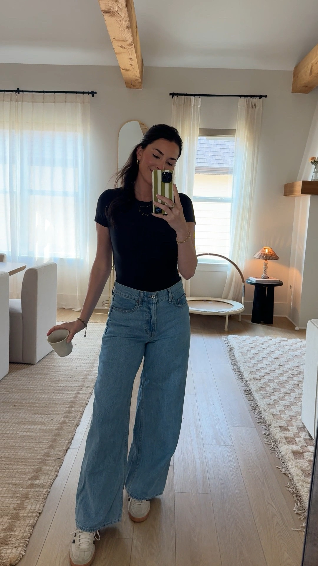 FAV JEANS. Just as comfy as sweats i swear. 

Wearing my fav bodysuit from them as well medium in top, 27 in jeans). I’m usually between 27 and 28 in jeans at Abercrombie and was able to size down a little to 27! 

#LTKStyleTip #LTKSaleAlert #LTKWorkwear