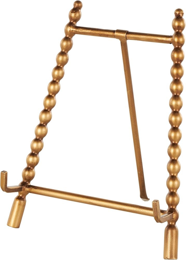 Deco 79 Metal Abstract Display Easel Wide Tabletop Easel, Display Stand 9" x 8" x 11", Gold | Amazon (US)