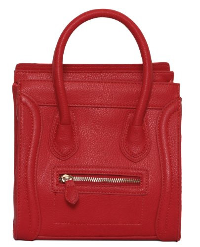 Womens Designer Mini "Poitiers" Tote Structured Shoulder Handbag - Red | Amazon (US)