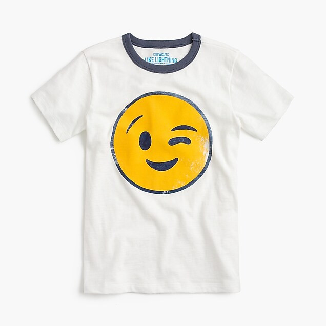 Boys' winking emoji T-shirt | J. Crew US