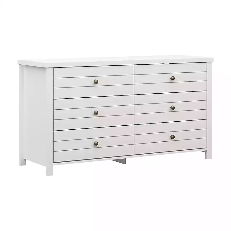 New! White Harmony 6-Drawer Wood Dresser | Kirkland's Home