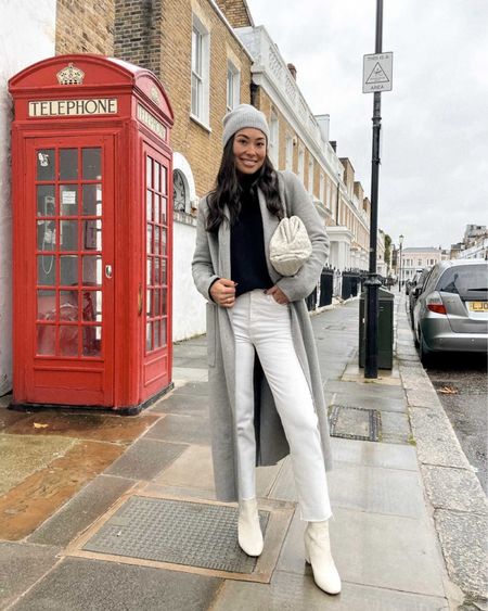 Kat Jamieson of With Love From Kat shares a fall outfit. Grey coat, white sneakers, fall style, clutch bag, neutral outfit. 

#LTKSeasonal #LTKstyletip