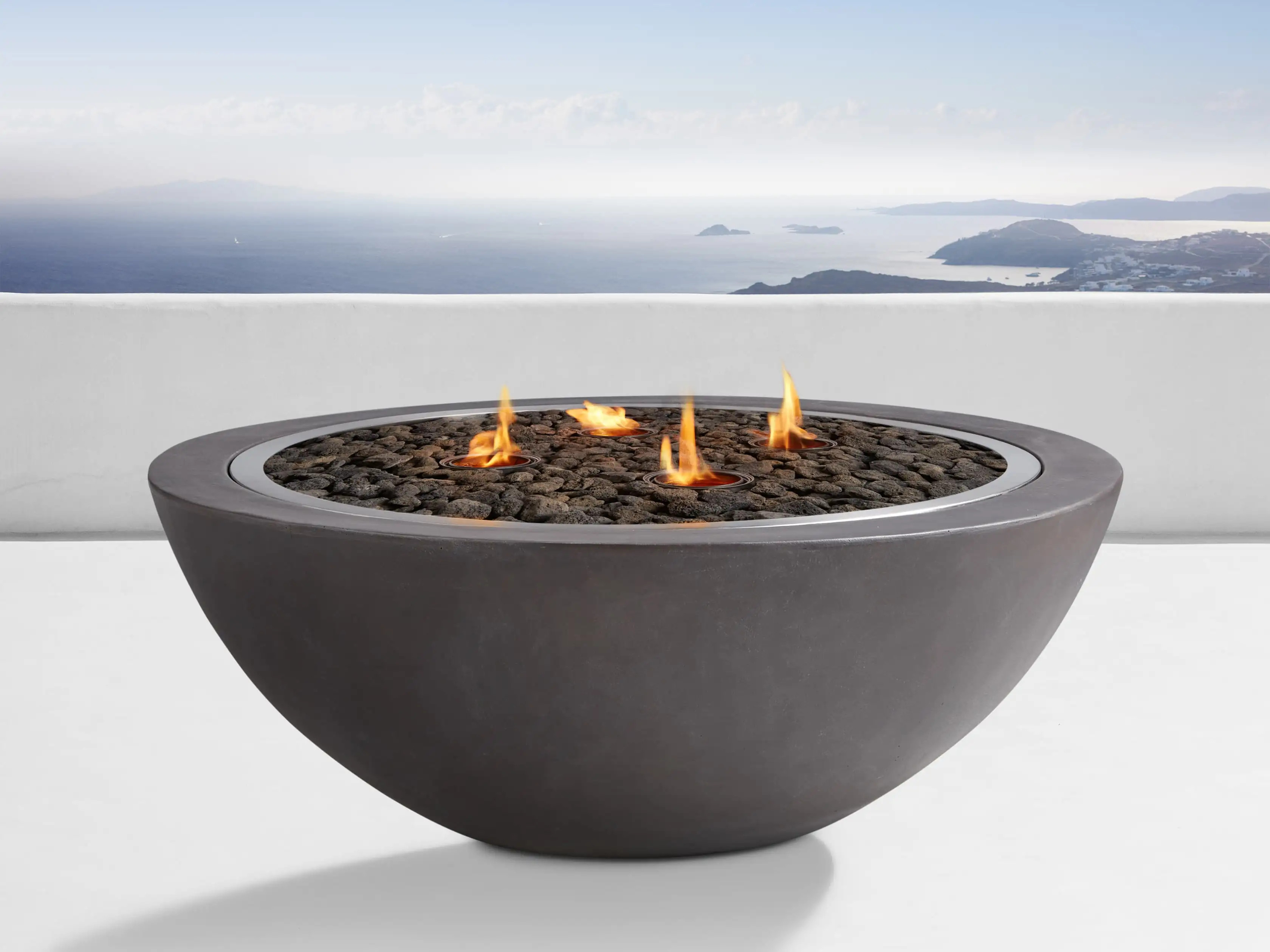 Outdoor Grey Round Concrete Fire Pit | Arhaus