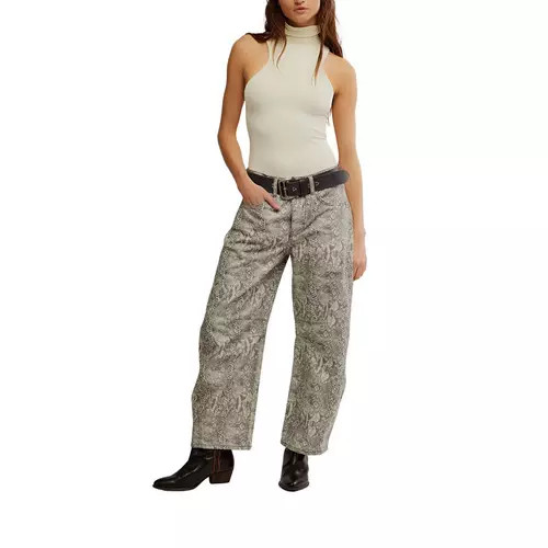Women's Free People We The Free Good Luck Printed Relaxed Fit Barrel Jeans | Scheels Sports